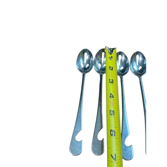 Stainless Steel Slotted Cocktail/Appetizer Spoons With Bottle Opener Handle Set - Picture 3 of 10